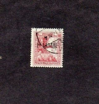 Fiume.  1918.  40f,  2f Red Charity Stamp O 