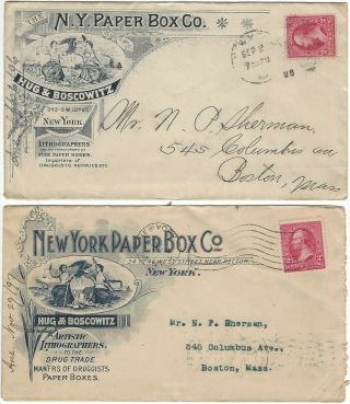 1890s Ornate Illustrated Advertising Covers From Ny Paper Box Co