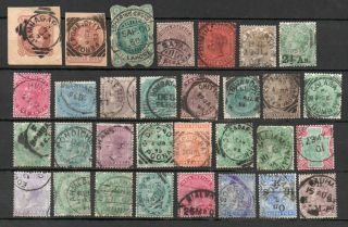 India Q Victoria Large Fine Range Of Stamps Collected For Cancels