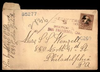 Mayfairstamps Us Registered San Francisco To Philadelphia Cover Wwb_40049