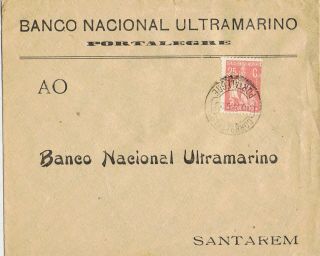 Portugal - 1928 Cover 25 C.  Ceres (perfin Stamp),  Portalegre To SantarÉm