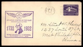 Mayfairstamps 1932 Us Aviation Center Of East George Washington Bicentennial Cov