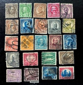 1922 - 25 Us Stamps Sc 551 - 573 Regular Issue