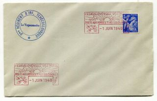 France 1940 Czechoslovakia Army Post Office - Special Cancel Cover -
