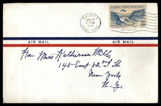 Mayfairstamps 1941 Canal Zone Air Mail To York Cover Wwb_35379