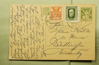 Dr Who 1925 Czechoslovakia Zatec Uprated Postal Card To Germany E50914