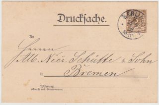 Germany Dr 1893 Priv.  Print.  M.  Pc Berlin (ebell Wool) Pp 8/b/014