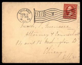 Mayfairstamps Us 1900 Illinois Chicago Flag 31 Cancel To Chicago Cover Wwb19317