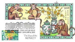 3895i 37c Lunar Year - Monkey,  Collins H/p Hand Painted [e552334]