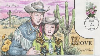 3836 37c Love Hand Painted Fred Collins Cachet First Day Cover Roy Rogers & Dal