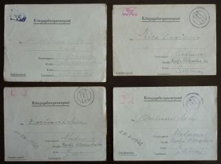 Wwii Germany - Serbia - 4 Pow Letters Serbien Yugoslavia Usa J4