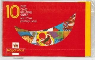 1990 Gb Royal Mail Greetings First Class Stamp Booklet