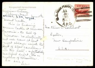 York Apo 541 American Embassy Teheran Iran June 11 1951 Air Mail Postcard To