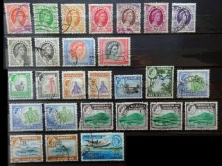 Rhodesia & Nyasaland Qeii 1954 Onwards Lightly Hinged Selection (27 Stamps)