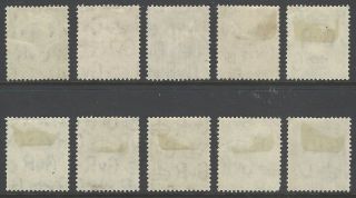 GB 1934 - 1936 KGV photogravure defin.  set (- 10d) fresh MH OG SG 439 - 449 2