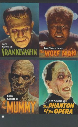 1997 Classic Movie Monsters Set Of 5 Dracula Frankenstein The Mummy Wolfman - - -