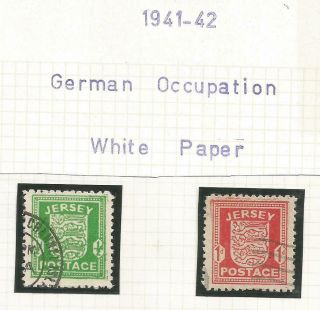 British Jersey Stamps Breaking Old Album 1941 - 42 German Occupation (k939)