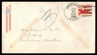 Alaska Kwethluk January 23 1958 Air Mail Cover To Anchorage