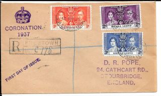 Sierra Leone 1937 Coronation Cover