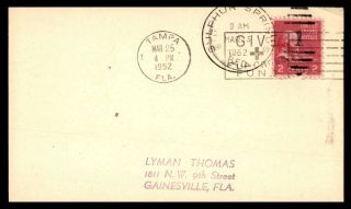 Mayfairstamps Us 1952 Prexie Tamp Fl Red Cross Slogan Card Wwb_31693