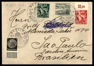 Germany Berlin 1938 Pictorial Cancels Cover To Brazil Sao Paulo