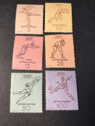 Yugoslavia Sc 359 - 364 Mnh Og Vf 1952 Olympics Sports