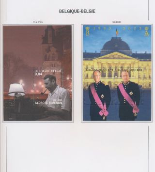 Xb66036 Belgium 2003 Simenon & Royalty Sheets Mnh Fv 2,  27 Eur