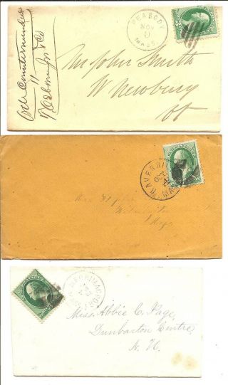 Three - Essex County,  Mass - Banknote Covers - Peabody,  Haverhill & Merrimacport