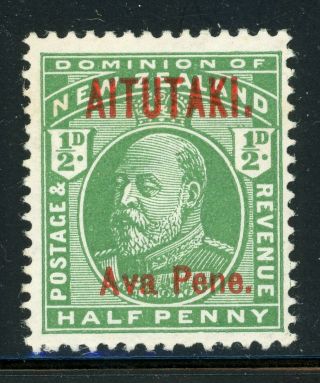 Aitutaki Mh Selections: Scott 7 ½p Green Red Schg (1911) $$