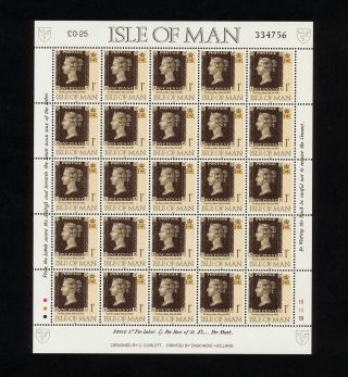 (sbaa 191) Isle Of Man 1990 Mnh 150th Anv Of The Penny Black Sheet