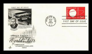 Us Cover York Worlds Fair 5c Embossed Stamped Envelope Fdc