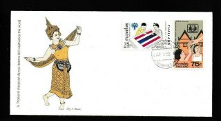 Thailand Stamp Cover Fdc.  1979.  Sc 875 - 876.  International Year Of The Child