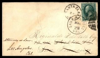 Mayfairstamps Us 1870s Santa Clara To Los Angeles Attorney At Law Cover Wwb18569