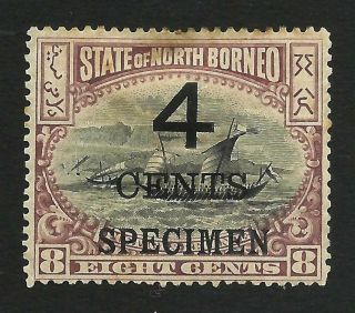 North Borneo Stamp 4c On 8c Surcharged Specimen Mh Fz2275