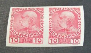 Nystamps Austria Stamp 115 Og Nh Imperf Pairs