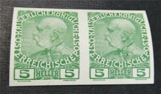 Nystamps Austria Stamp 113 Og Nh Imperf Pairs