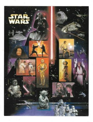 Star Wars 2007 Never Hinged 41 Cent U.  S.  Postage Stamp Sheet Of 15 Stamps