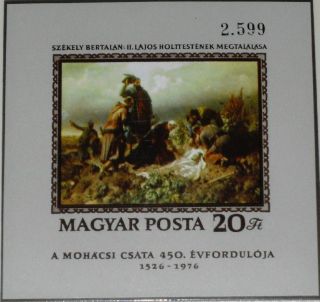 Hungary Ungarn 1976 Block 120 B S/s 2432 450 Ann Battle Of Mohacs Painting Mnh