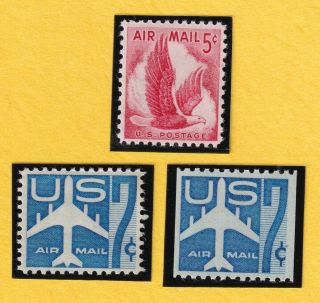 Us Stamp Sc C50/52 5 - 7c 1958 3 Nh 833