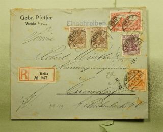 Dr Who 1921 Germany Weida Registered To Cunsdorf E48620