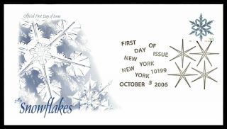 Mayfairstamps Us Fdc 2006 Snowflakes Art Craft York First Day Cover Wwb28001