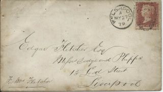 Gb 18791d Red Pl.  200 Cover With Welshpool 852 Duplex To Liverpool Via Shrewsbury