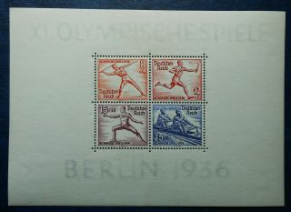 Germany - Olympic Games Berlin 1936 Mi: Block 6 Mlh Rare