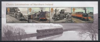 Gb 2013 Qeii ☀ Railway Classic Locomotives Of Northern Ireland ☀ Mnh Block