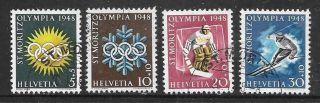 Switzerland - 1948.  Winter Olympic Games - Set Of 4,