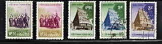 Hick Girl Stamp - M&u.  Vietnam Stamp Sc 63 - 67 1957 Elephant Hunt R1456