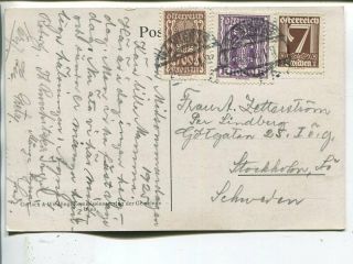 Austria Mixed Currencies On Post Card To Sweden 24.  6.  1925