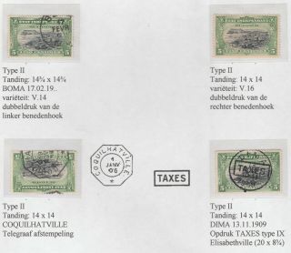Etat Independant Du Congo 1895: 5c Green Stamps With Varieties Written Up (4)