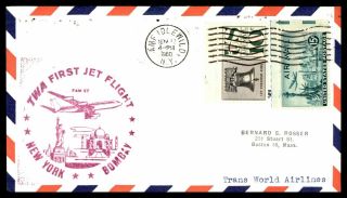 Mayfairstamps Us Flight 1960 Ny To Bombay Trans World Airlines Cover Wwb_32643