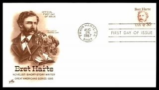 Mayfairstamps Us Fdc 1987 Bret Harte Luck Of Roaring Camp Art Craft First Day Co